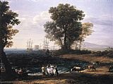 Claude Lorrain Famous Paintings - Coast Scene with the Rape of Europa